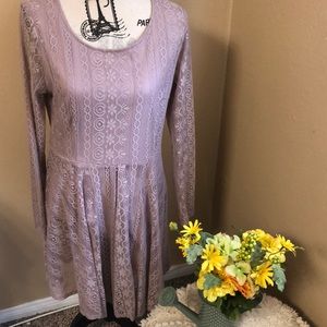 Lavender lace long sleeve dress!